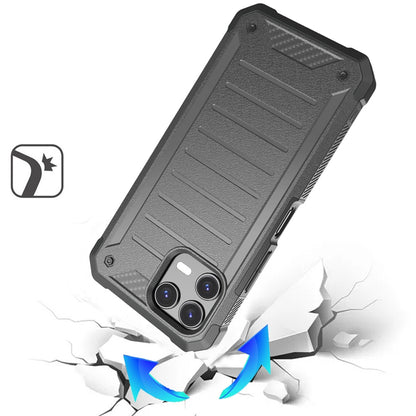 For AT&T Propel 3 5G Tough Lined Design Hybrid Shockproof Protective Rugged TPU Hard PC with Durable Grip Case Cover