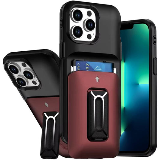 For Apple iPhone 16 Pro Max Wallet Case with 2- Credit Card Holder, Wrist Strap & Kickstand Hybrid Shockproof TPU Case Cover