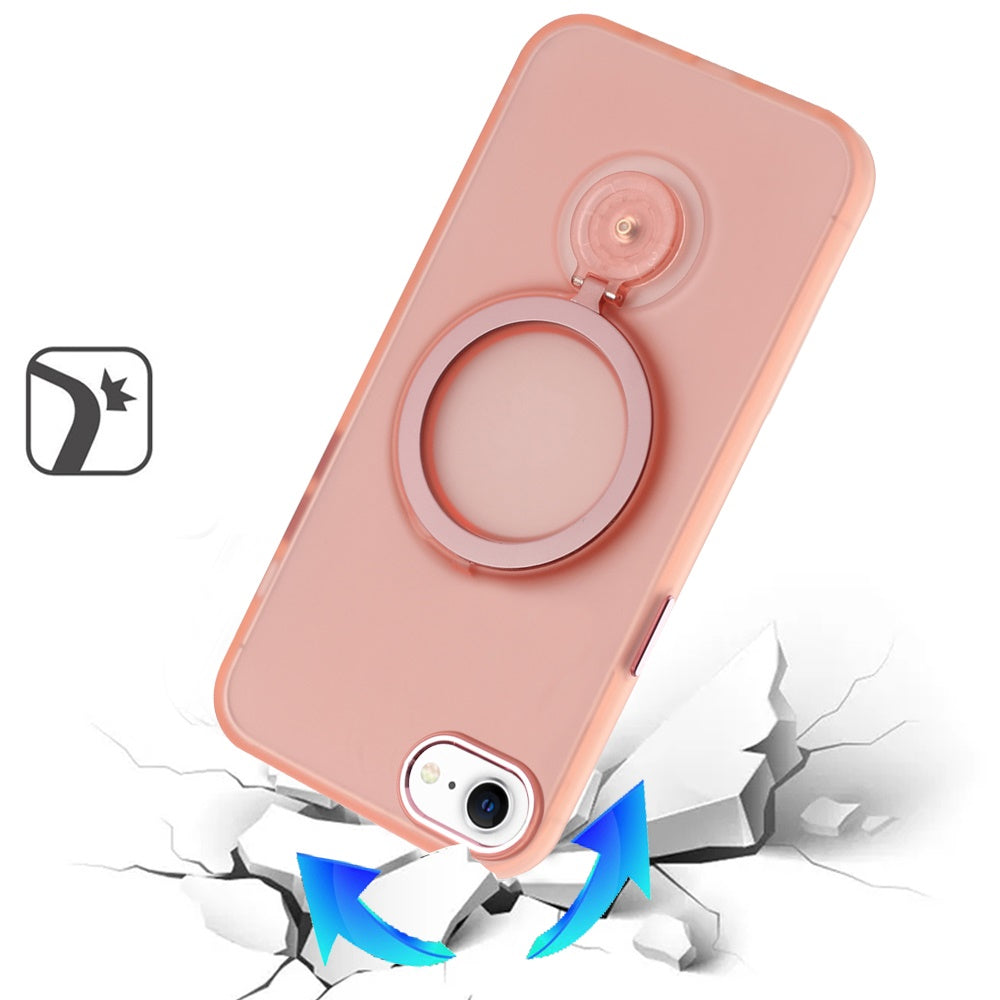 For Apple iPhone 16e MagSafe Compatible with 360° Ring Stand, Magnetic Kickstand, Slim Hybrid Protective Case Cover