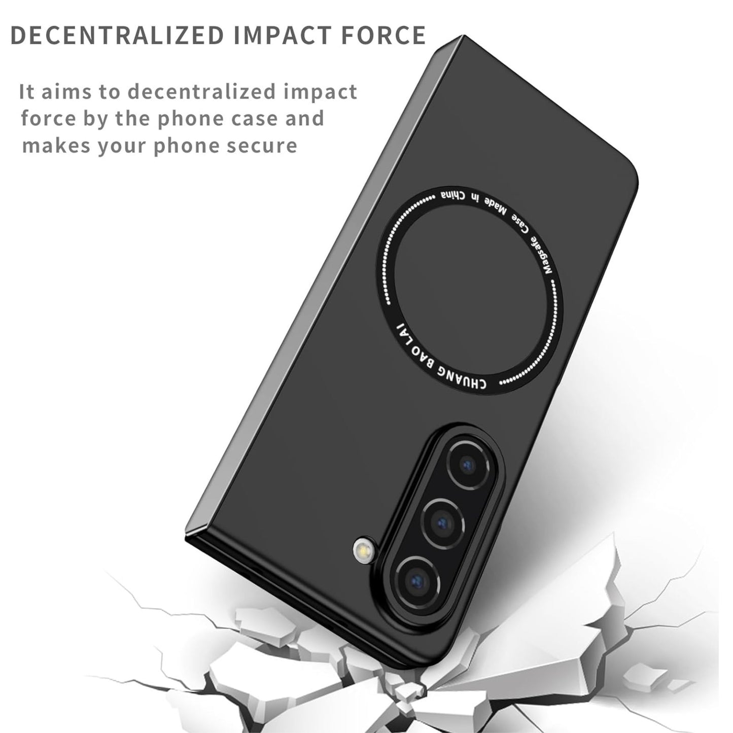 For Samsung Galaxy Z Fold 7 Matte Magnetic Case Supports Fast Wireless Charging, Slim Hybrid TPU Rubber Shockproof Case Cover