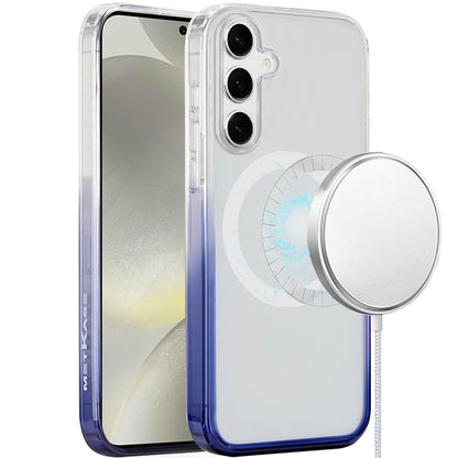 For Samsung Galaxy S25+ /S25 Plus /S24+ Plus Transparent Two Tone Gradiant Magnetic Space [Compatible with Magsafe] Hybrid Shockproof Protective Case Cover