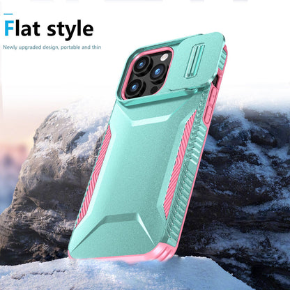 Apple iPhone 16 (6.1") Slim Fit Shockproof Hybrid with Slide Camera Window Covering, Rugged Tpu Silicone Hard PC Bumper