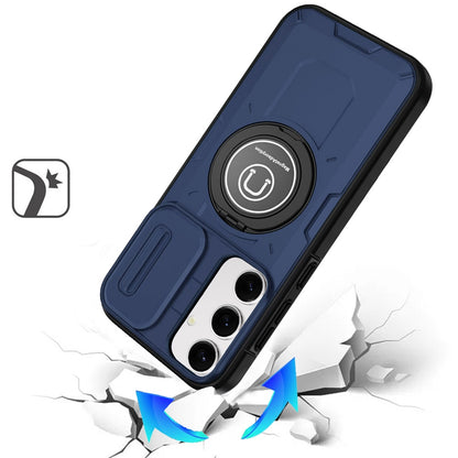 For Apple iPhone 11 Pro Max Build in Invisible Magnetic Ring Stand with Slide Camera Protector, fit Magnetic Car Mount [Compatible with MagSafe] Case Cover Blue