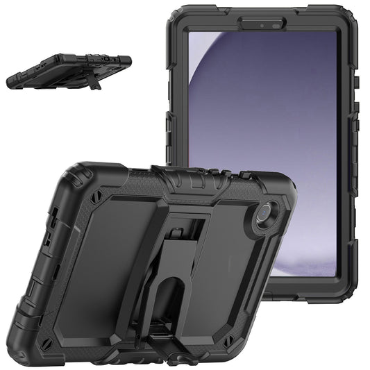For Heavy Duty Hybrid Full Body 2in1 Rugged Shockproof Drop Protective Tablet with Slide Kickstand Black Tablet Case Cover