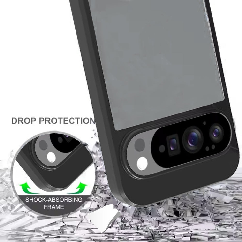 For Google Pixel 10 /Pixel 10 Pro Hybrid Slim Crystal Clear, Shock-Absorption Durable Bumper TPU + Hard PC Back, Transparent Design Case Cover Black