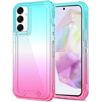 For Samsung Galaxy A36 Hybrid 3-in-1 Clear Case - Two-Tone Transparent Shockproof TPU + Hard Protective Frame Case Cover