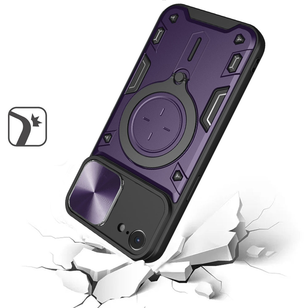 For Apple iPhone SE 4 Hybrid Magnetic 360° Ring Kickstand, MagSafe Compatible, Durable Full Camera Lens Protection Case Cover