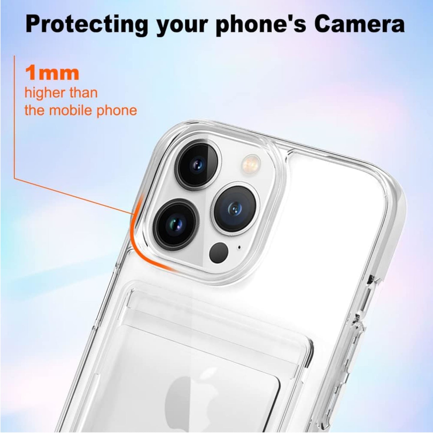 For Apple iPhone 15 /Pro/Plus/Pro Max Wallet Rubber Acrylic TPU with Credit Card ID Slot Holder Design Slim Fit Thin Shockproof Clear Phone Case Cover