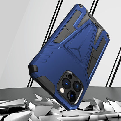 For Apple iPhone 13 Pro Max Heavy Duty Protection Hybrid Built-in Kickstand Rugged Shockproof Military Grade Dual Layer Full Body Case Cover Blue