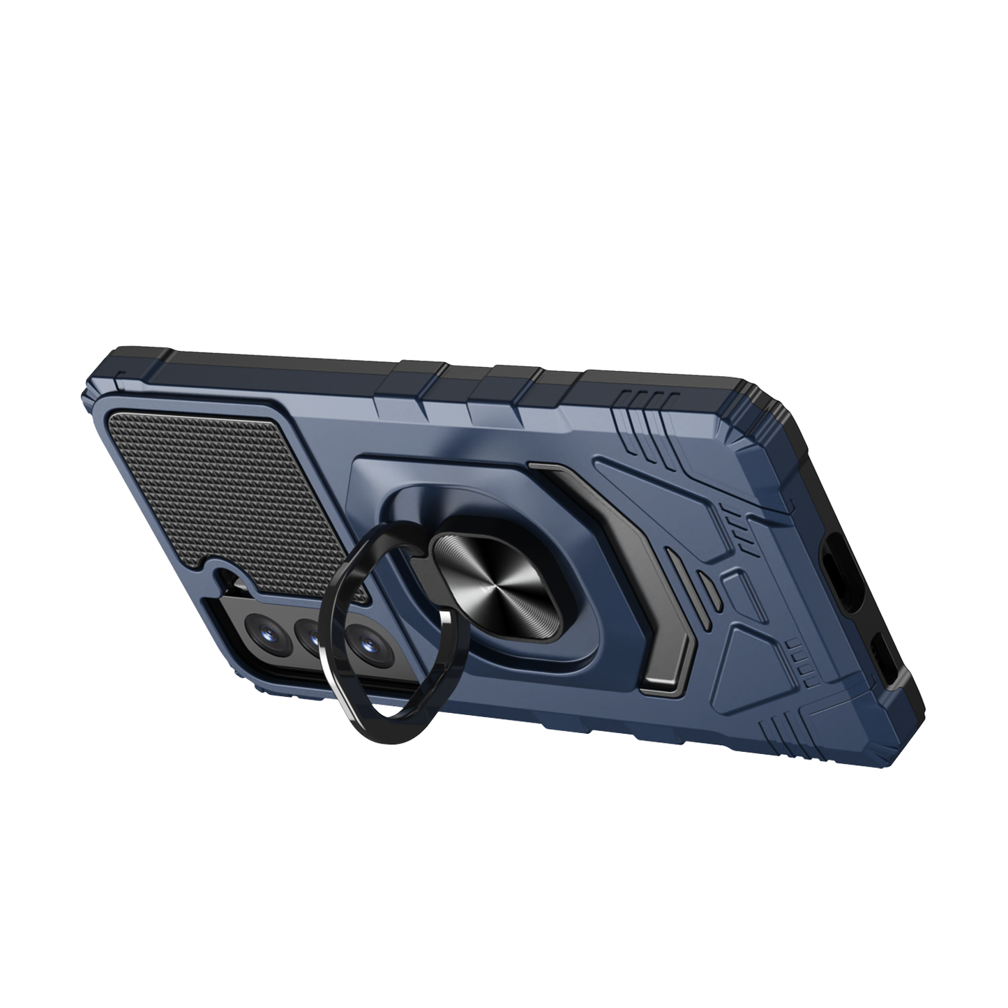 For Hybrid Dual Layer with 360° Rotate Magnetic Ring Stand Holder Kickstand TPU Rugged PC Shockproof Blue Tablet Case Cover