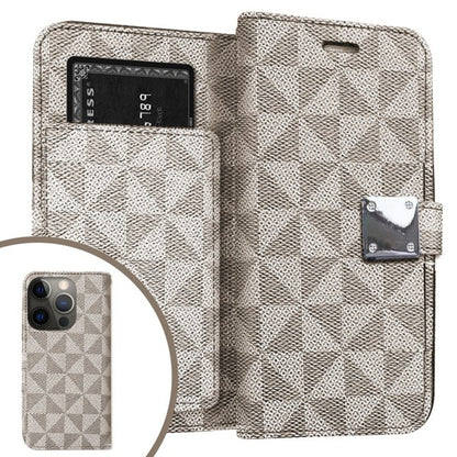 For Gabb Phone 4 Pro PU Leather Fabric Wallet Pouch 6 Credit Card Slots ID Cash Storage Carrying Pouch Folio Flip & Magnetic Closure Case Cover Beige
