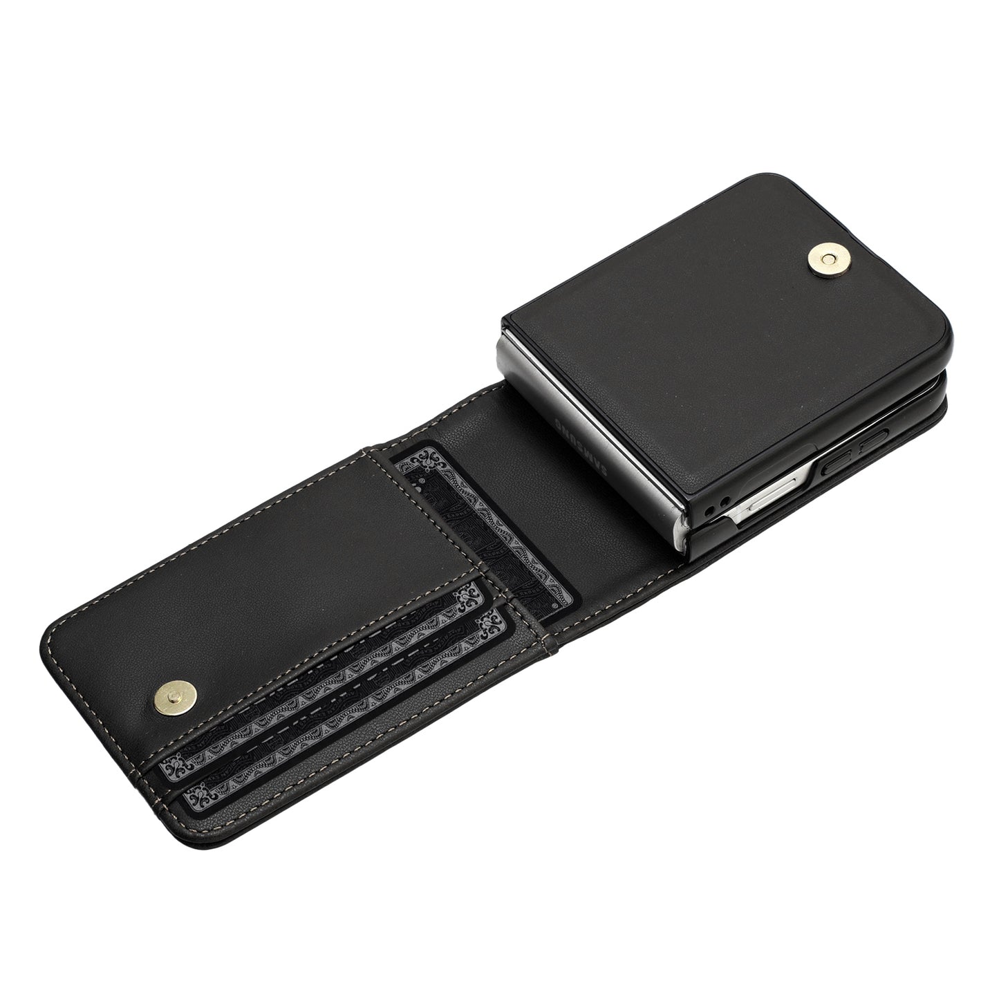 For Motorola Razr+ Plus 2024 Wallet Back Storage PU Leather with Credit Card ID Slots Holder Pocket Hybrid Protective Case Cover