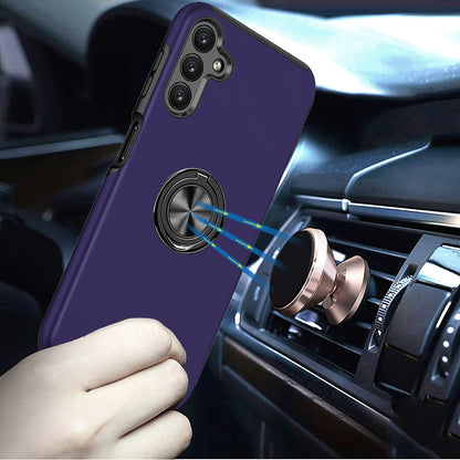 For Samsung Galaxy S25 Fan Edition /Galaxy S25 FE Hybrid 360 Degree Rotatable Metal Invisible Ring Stand Holder Slim Fit Magnetic Car Mount Shockproof Case Cover