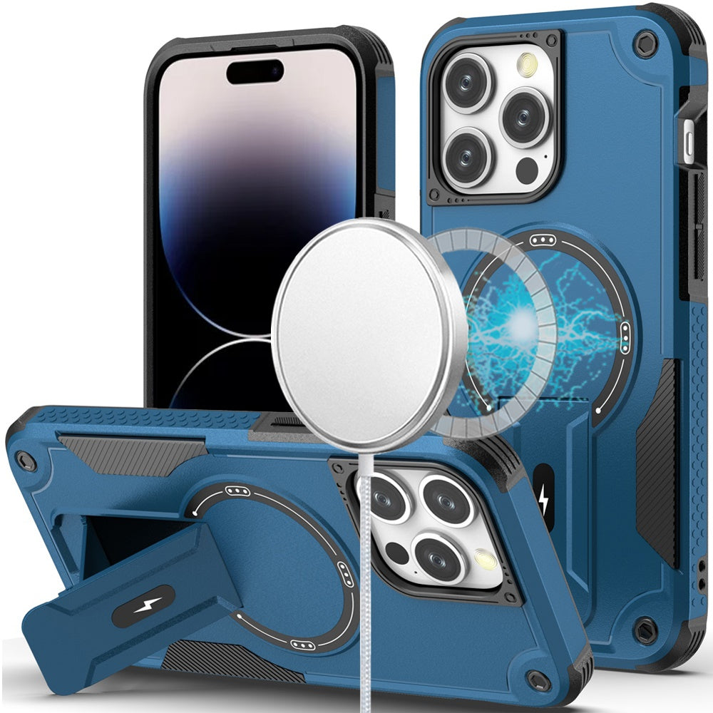 For Samsung Galaxy S25+ /S25 Plus /S24+ Plus Magnetic Invisible Kickstand Holder with Magsafe, Slim Fit Shockproof Hybrid Military Grade Heavy Duty Case Cover