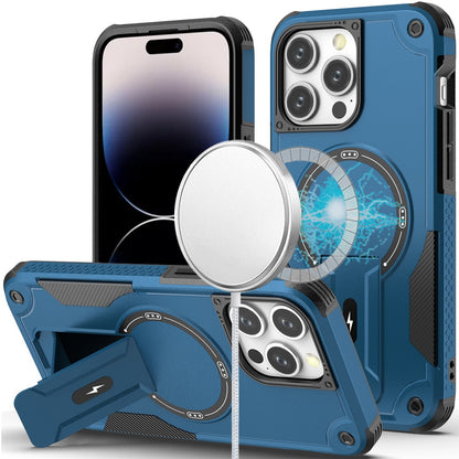 For Samsung Galaxy S25+ /S25 Plus /S24+ Plus Magnetic Invisible Kickstand Holder with Magsafe, Slim Fit Shockproof Hybrid Military Grade Heavy Duty Case Cover