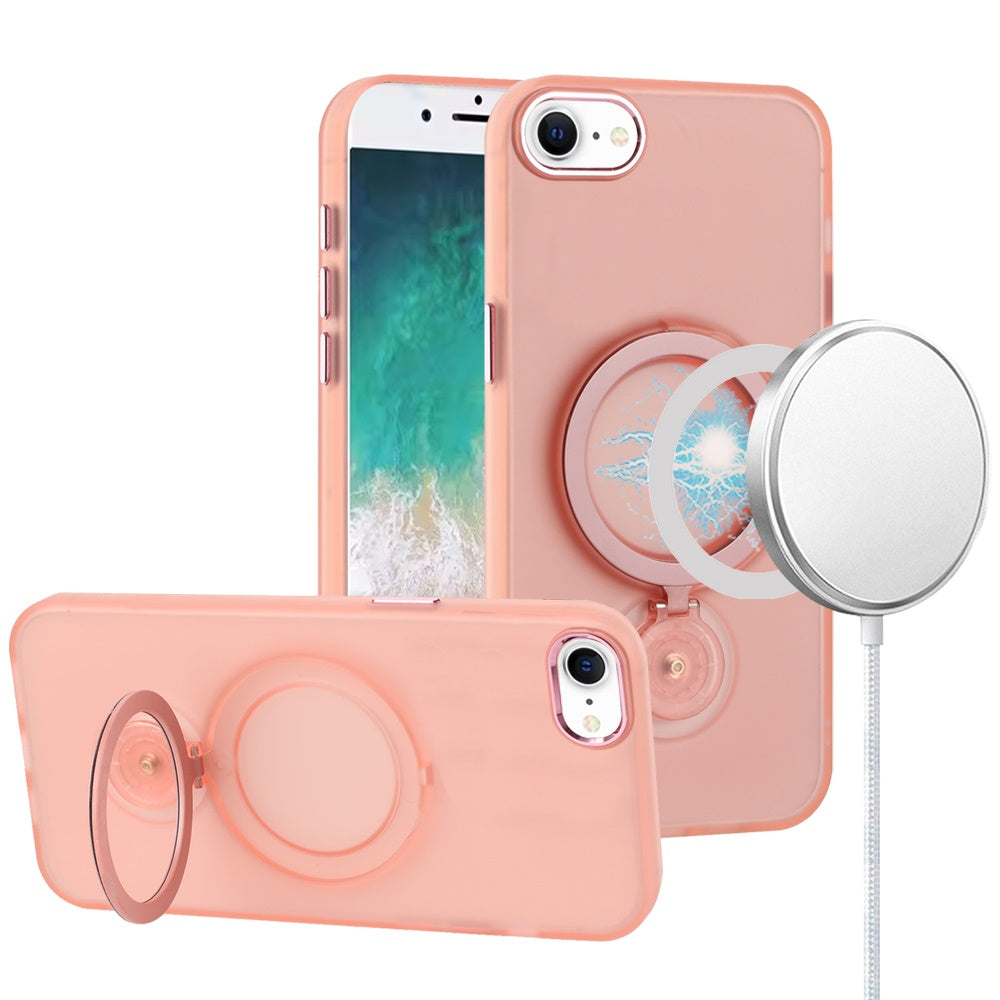 For Apple iPhone 16e MagSafe Compatible with 360° Ring Stand, Magnetic Kickstand, Slim Hybrid Protective Case Cover