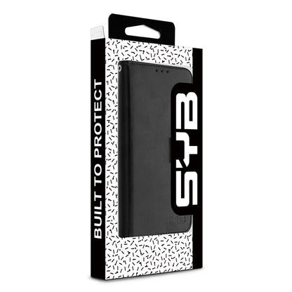 For Leather Wallet Folio Case with Credit Card Slots Pouch Cover for Apple iPhone 16 - Black Case Cover Black