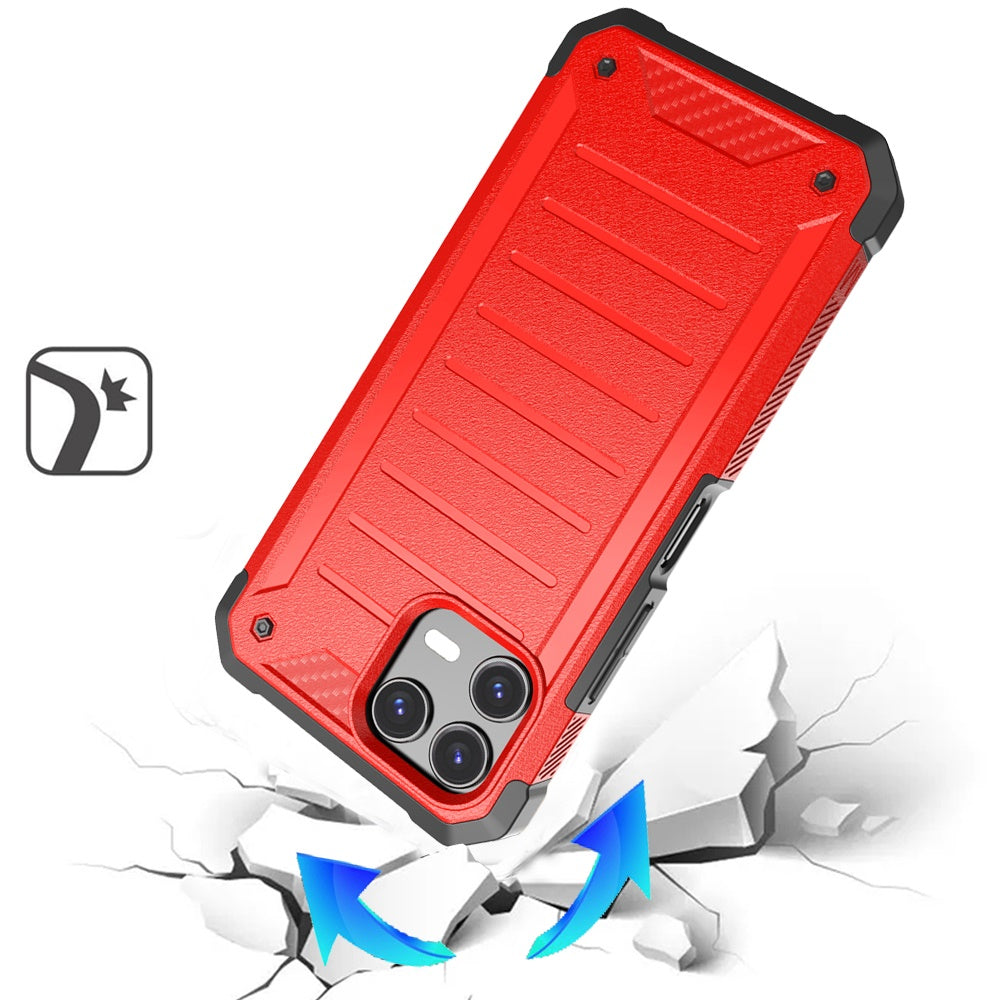 For T-Mobile Revvl 8 Pro Tough Lined Design Hybrid Shockproof Protective Rugged TPU Hard PC with Durable Grip Case Cover