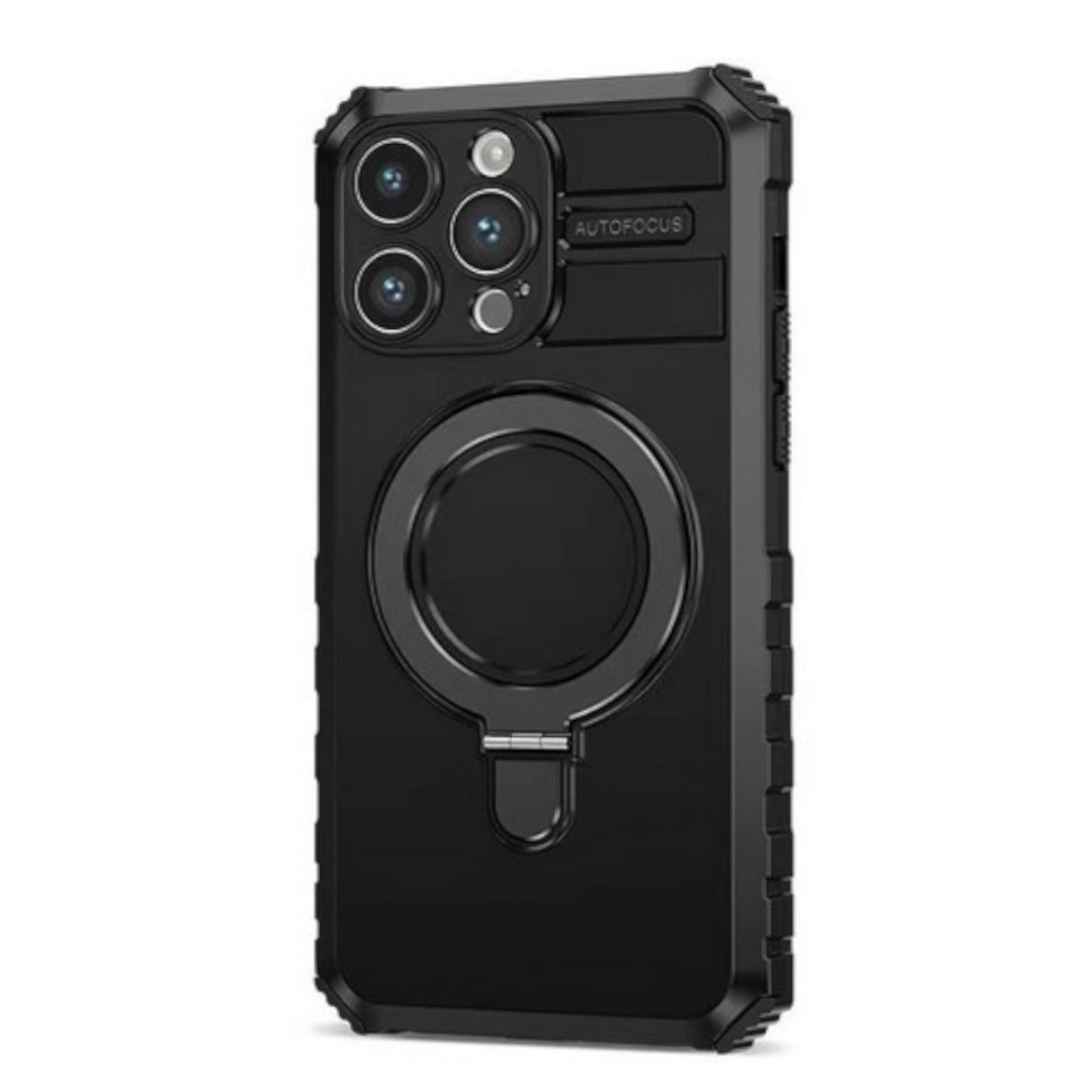 For Apple iPhone 16 Pro (6.3") Hybrid Bumper Invisible Stand Compatible with Magsafe 360° Ring Kickstand Shockproof Case Cover