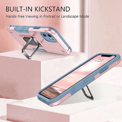 For Gabb Phone 4 Pro Heavy Duty Hybrid 2in1 Hard PC & TPU Rugged Bumper Shockproof with Magnetic Ring Kickstand Case Cover Black