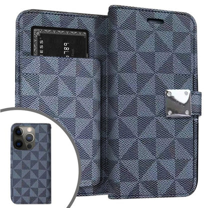 For Gabb Phone 4 Pro PU Leather Fabric Wallet Pouch 6 Credit Card Slots ID Cash Storage Carrying Pouch Folio Flip & Magnetic Closure Case Cover Dark Blue