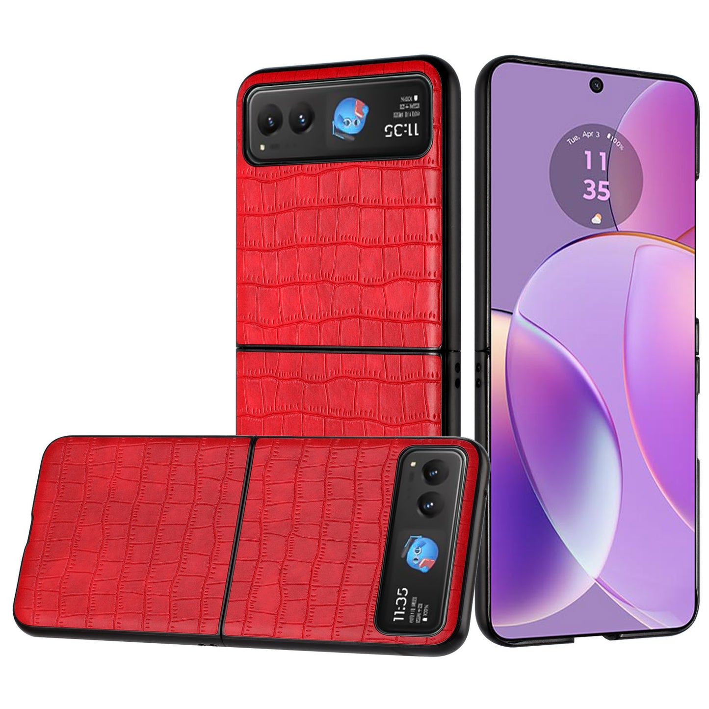For Motorola Razr 2025 PU Vegan Leather Case, Premium Snap-On Hard Shell Cover, Slim Fit Protective Matte Finish Case Cover