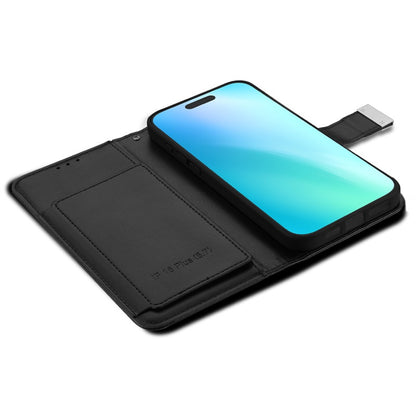 For Leather Wallet Folio Case with Credit Card Slots Pouch Cover for Apple iPhone 16 Plus - Black Case Cover Black