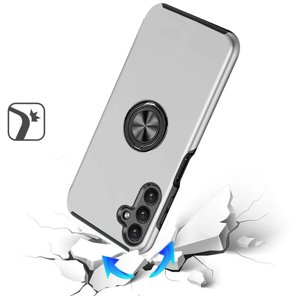 For Samsung Galaxy A17 5G Hybrid 360 Degree Rotatable Metal Invisible Ring Stand Holder Slim Fit Magnetic Car Mount Shockproof Case Cover