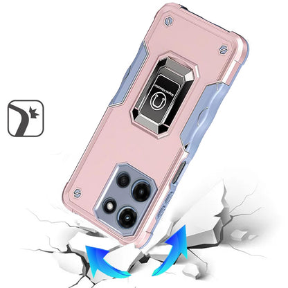 For Motorola Moto G 5G 2025 Hybrid Stand Magnetic Ring Holder Kickstand Heavy Duty Rugged Drop Silicone & Hard PC Shockproof Case Cover