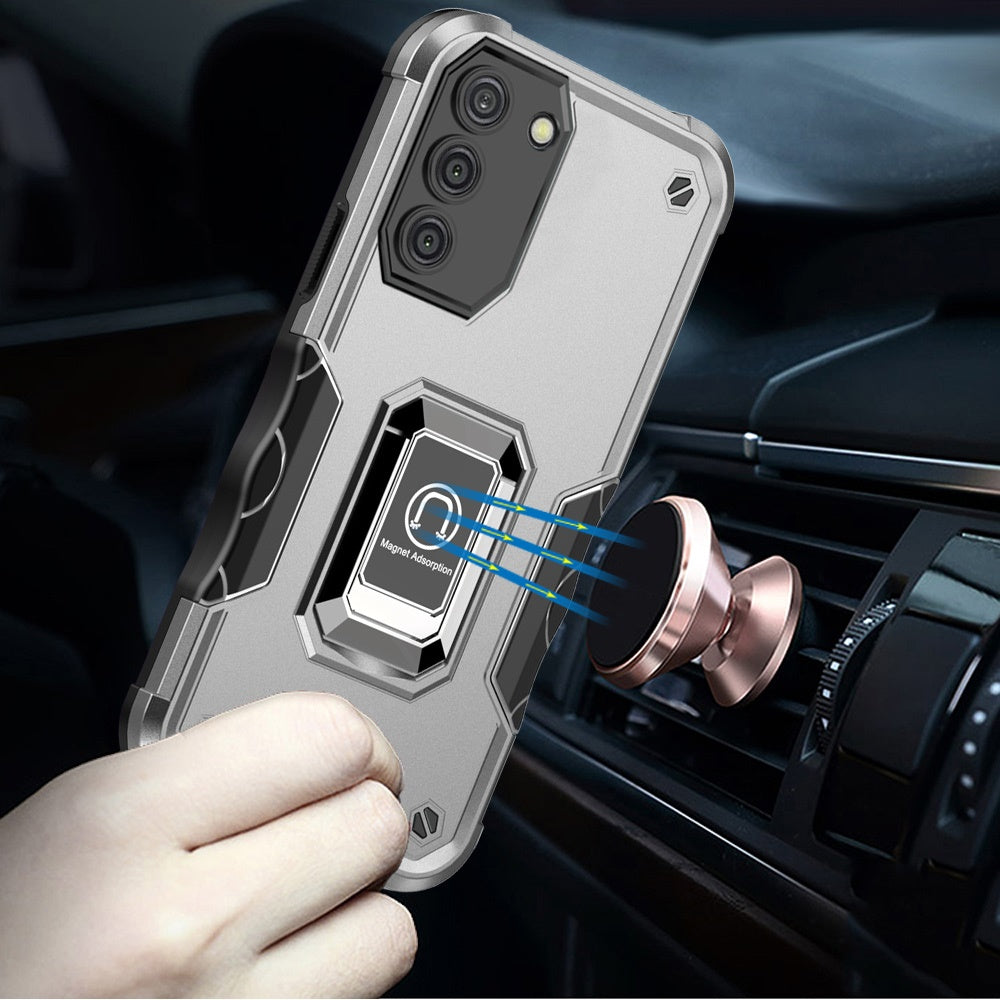 For Apple iPhone 16e Hybrid Stand Magnetic Ring Holder Kickstand Heavy Duty Rugged Drop Silicone & Hard PC Shockproof Case Cover