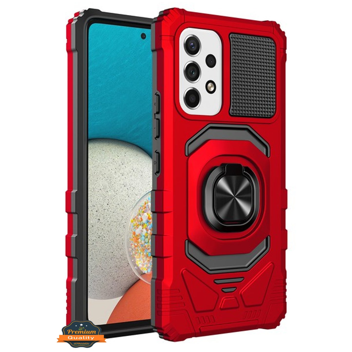 For AT&T Propel 2 5G Hybrid Magnetic Car Mount Ring Kickstand Stand Holder Full-Body Armor Protective [Military Grade] Case Cover