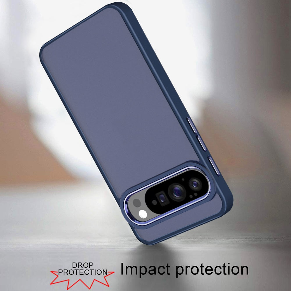 For Google Pixel 10 /Pixel 10 Pro Slim Fit Hybrid Transparent Thick Acrylic with Metal Buttons Frame Protective Hard PC + TPU Shockproof Case Cover