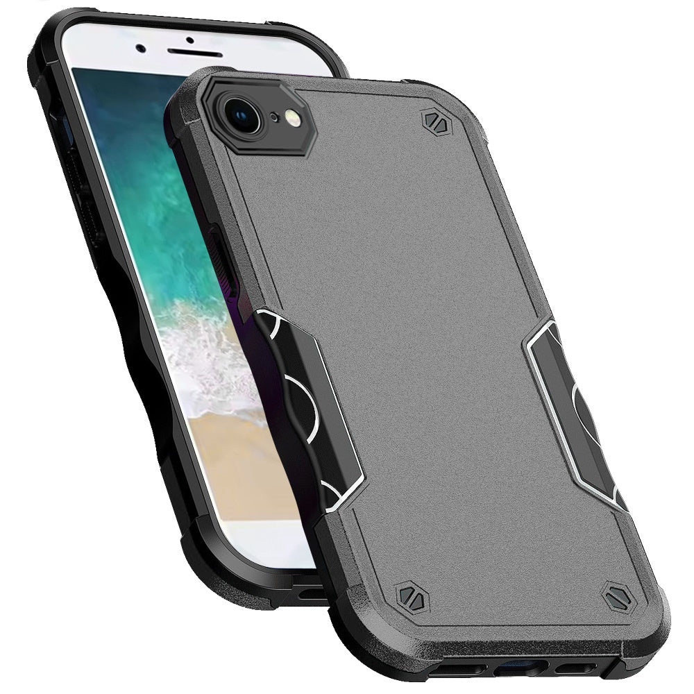 For Apple iPhone 16e Slim Fit Back Hybrid Lightweight Shockproof 2-in-1 Hybrid Hard PC Bumper Frame Armor Protection Case Cover Gray