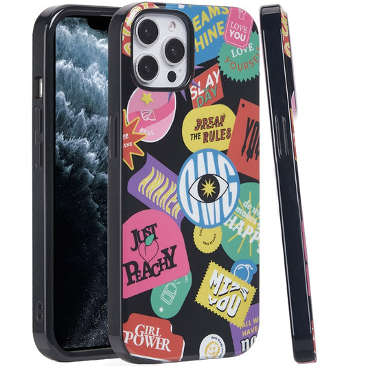 For Apple iPhone XR Fashion Layer Design Slim IMD TPU Protective, Shockproof Hybrid Stylish Durable Hard PC Case Cover