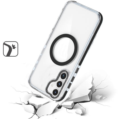 For Samsung Galaxy S25+ /S25 Plus /S24+ Plus Transparent Back with Colorful Frame, Strong Magnetic Circle, MagSafe Compatible, Slim Shockproof Protection Case Cover