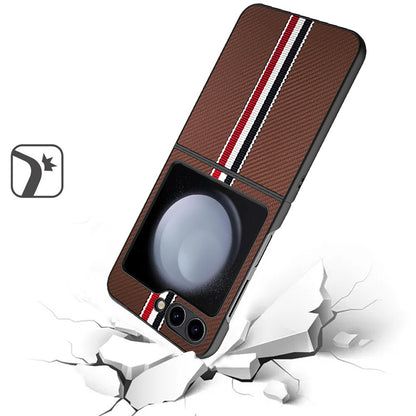For Motorola Razr 2025 Velvet Fabric PU Vegan Leather, Premium Flip Design, Slim Snap-On Hard PC + TPU Case Cover Brown