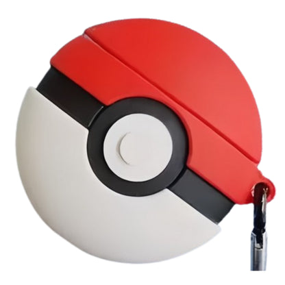 For Airpods Pro 3 Hybrid Cute 3D Fun Design Silicone Skin Cartoon Animal with Keychain Buckle Holder Rubber TPU Soft Case Cover Poke Ball