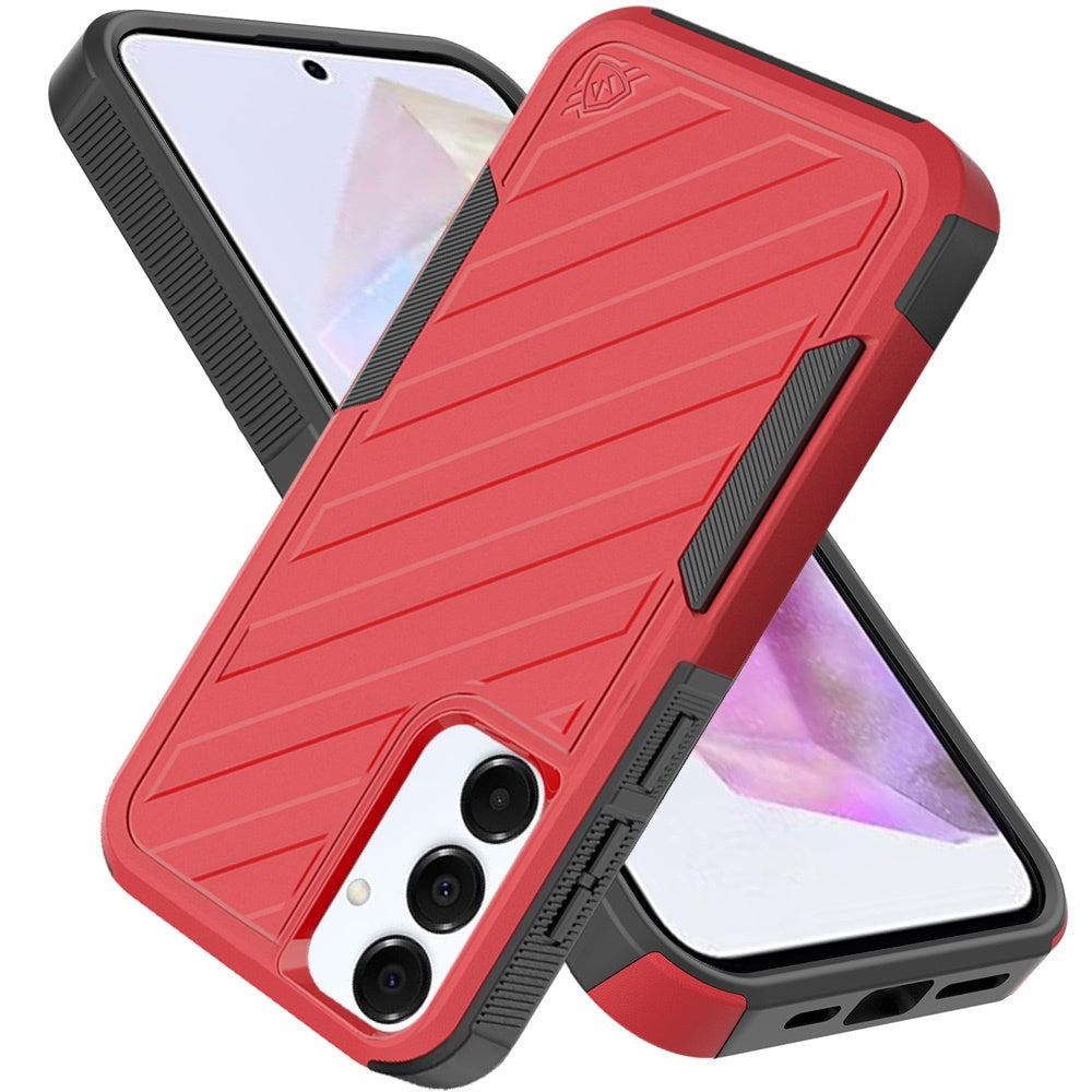 For Samsung Galaxy A36 Premium Hybrid Rugged lined Shockproof Textured 2-in-1 Non-Slip Hard PC & TPU Non Slip Tough Case Cover