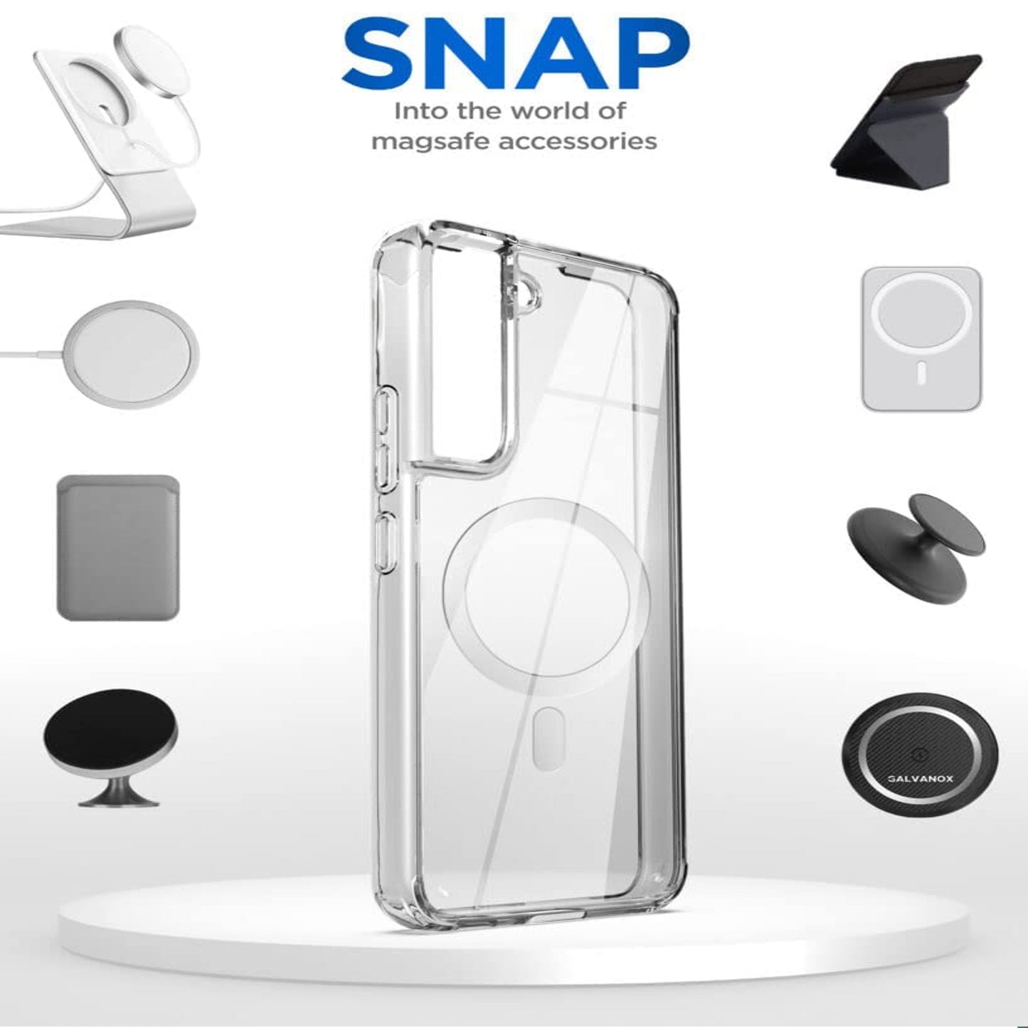 For Samsung Galaxy Z Fold 7 Hybrid Clear Case Compatible with MagSafe Shockproof Protective Transparent Back, Slim Fit, Wireless Charging Ready Case Cover Clear