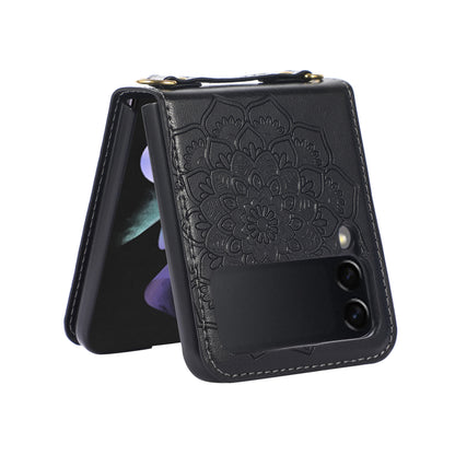 For Motorola Razr 2025 Premium Floral Embossed PU Leather Flip Cover, Elegant Mandala Design with Strap Case Cover