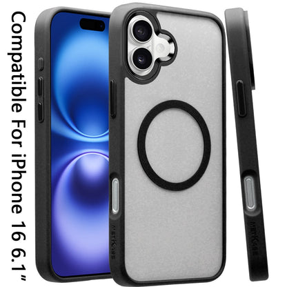 For Apple iPhone 16 (6.1") Magnetic Protective Hybrid Case with MagSafe Compatible Bumper Shockproof Case Cover