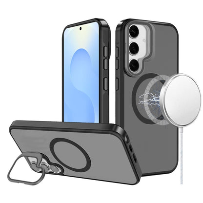 For Apple iPhone 16 Pro (6.3") Tough HQ Hybrid Case with Aluminum Frame Camera Stand, Compatible with MagSafe, Translucent Matte Shockproof Case Cover