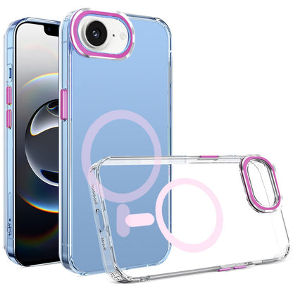 For Apple iPhone 16e Clear Transparent Case Matching Circle Design, Hybrid TPU Hard Shell, Support Magsafe Charger Case Cover