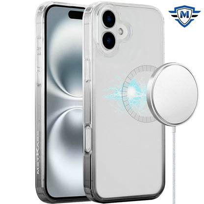 For Apple iPhone 16 (6.1") Premium Gradiant Space Two Tone Hybrid TPU Magnetic [Compatible with Magsafe] Shockproof Protective Case Cover