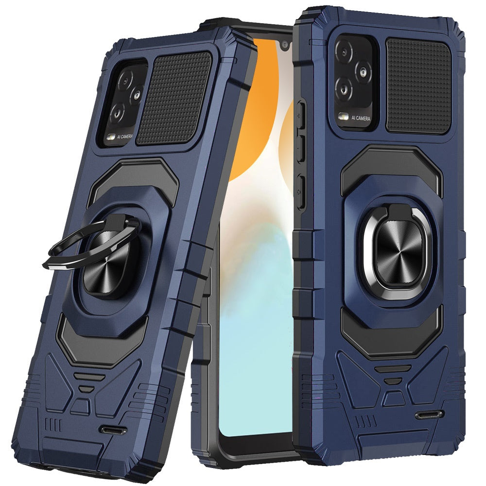 For BLU View 5 Pro Hybrid Dual Layer with 360° Rotate Magnetic Ring Stand Holder Kickstand TPU Rugged PC Shockproof Case Cover