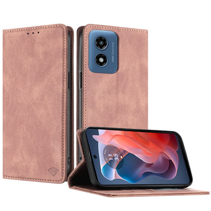 For Apple iPhone 16 Pro (6.3") Premium Wallet PU Vegan Leather ID Credit Card Slot Money Holder with Magnetic Closure Pouch Flip Case Cover Rose Gold