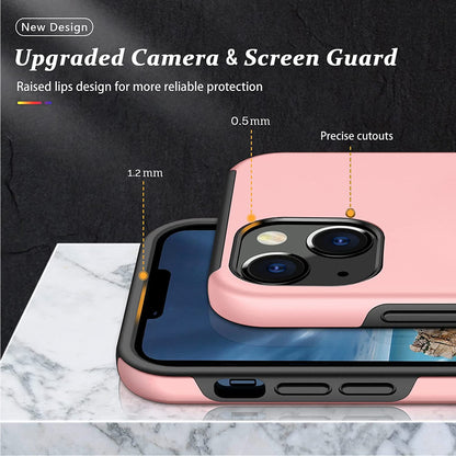 For Gabb Phone 4 Pro Military Grade Hybrid Case with Flat Metal Ring 360° Rotation Kickstand, Slim Fit Back Hard PC Case Cover Pink