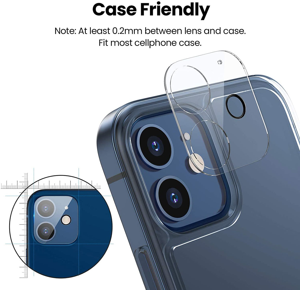 For Apple iPhone 11 Camera Lens Protector HD Clear Back Camera Protector Tempered Glass, Case Friendly, Ultra-Thin, Easy Installation Case Cover Clear