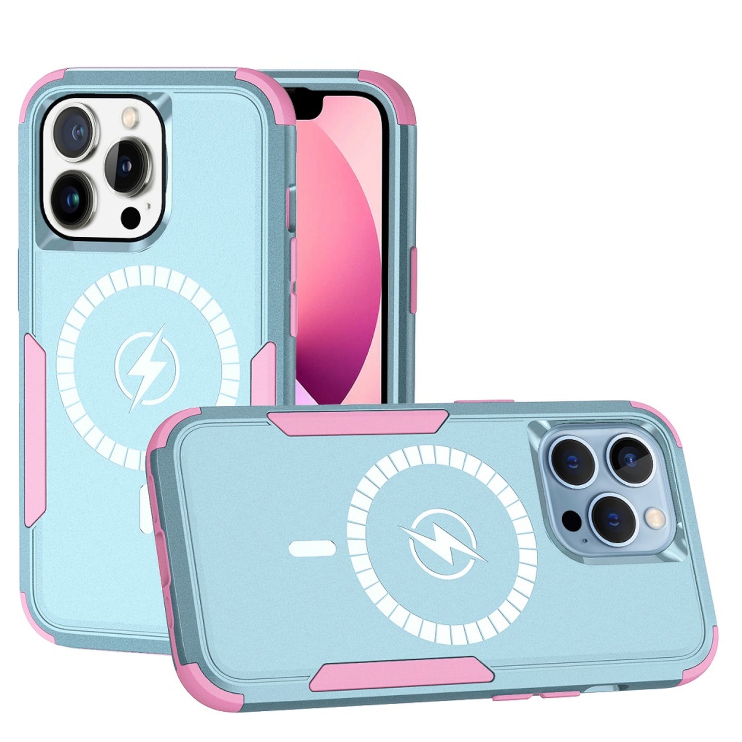 For Apple iPhone 16 Pro (6.3") Heavy Duty Rugged & Dual-Layer Protection with Magnetic Circle Compatible with Magsafe Shockproof Case Cover