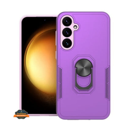 For Samsung Galaxy A16 Slim Hybrid Case with Ring Stand 360° Rotate & Magnetic Back Grip Kickstand Military Grade Shockproof Protector